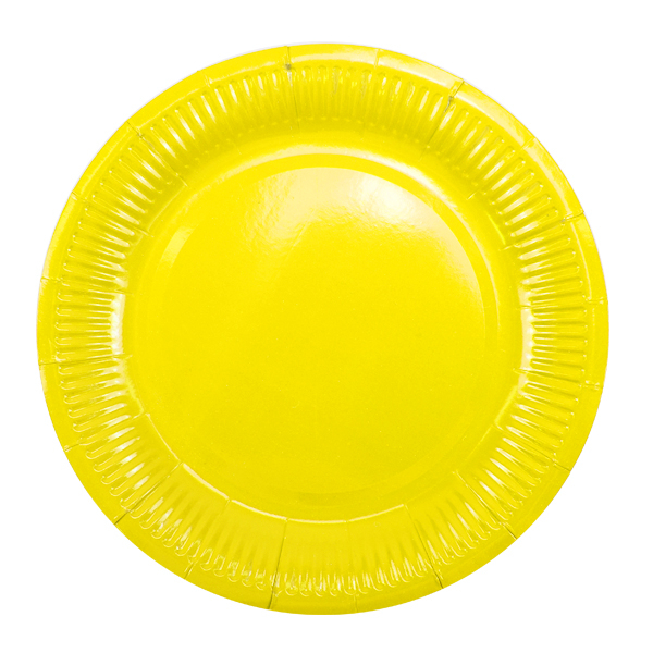 Тарелки бумажные ламинированные Желтые / Yellow