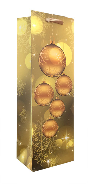 Пакет подарочный "Новогодние шары и снежинки"