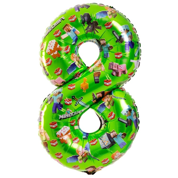 Шар Цифра "8" Пиксельные Человечки (в упаковке) 