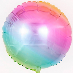 Шар Круг, Радуга нежный градиент / Rainbow gradient (в упаковке)