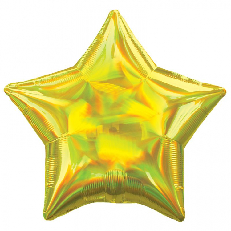 Шар Звезда Жёлтый Перламутр / Iridescent Yellow Star (в упаковке)