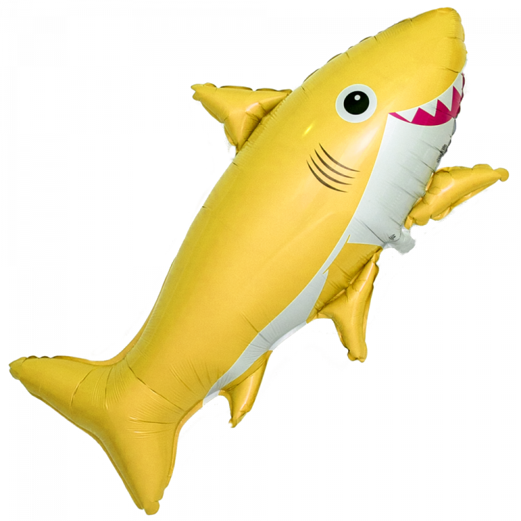 Шар Фигура, Счастливая акула, Желтый (в упаковке)