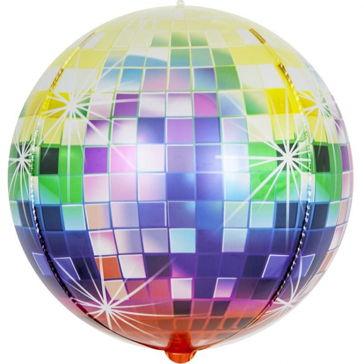 Шар Сфера 3D, Сверкающее диско, Разноцветный, Градиент (в упаковке)