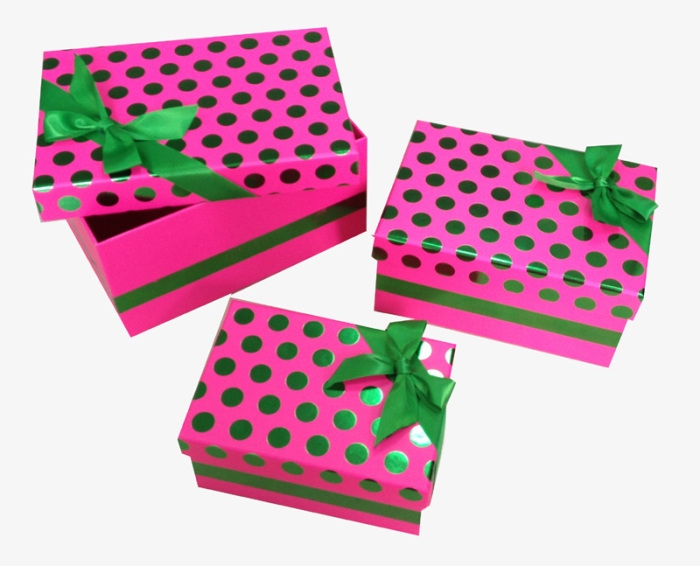 Набор коробок 3 в 1 "Наслаждайся" Розовый / прямоугольник