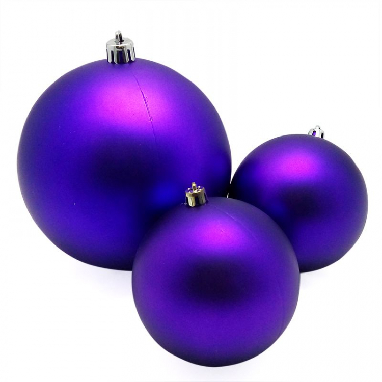 Новогодние шары Темно-фиолетовые (матовые)